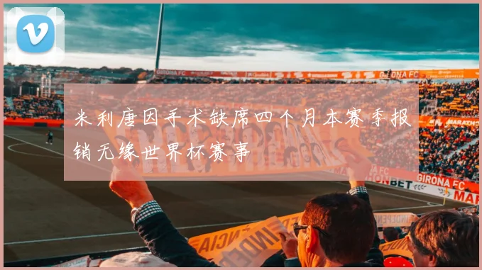米利唐因手术缺席四个月本赛季报销无缘世界杯赛事